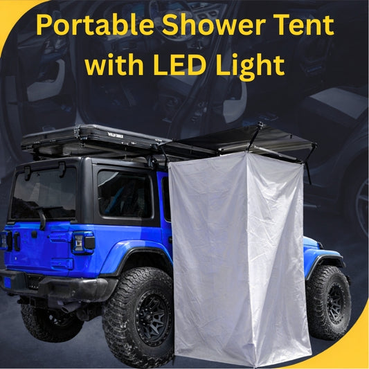 Portable Shower Tent with LED Light – Quick Setup Camping Privacy Tent (Waterproof & Spacious Design)