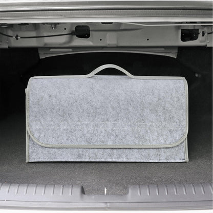 Felt Portable Cleaning Supplies Car Trunk Organizer- Anti Skip Foldable Boot Storage Organizer Utility Tool Bag For Cars (Light Grey and Dark Grey)