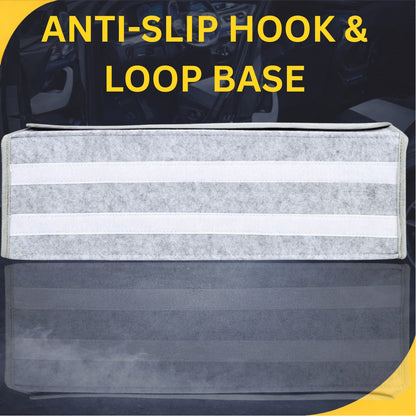 Felt Portable Cleaning Supplies Car Trunk Organizer- Anti Skip Foldable Boot Storage Organizer Utility Tool Bag For Cars (Light Grey and Dark Grey)
