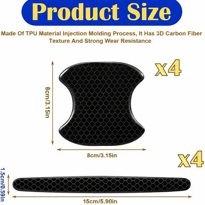 Car Door Sticker Carbon Fiber Scratches Resistant Cover Auto Handle