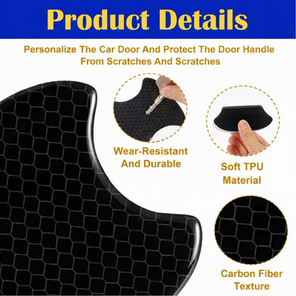 Car Door Sticker Carbon Fiber Scratches Resistant Cover Auto Handle