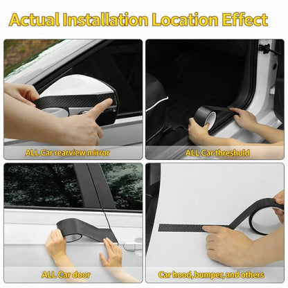 3D Carbon Fiber Sticker Paste Car Threshold Protective Film Anti Scratch
