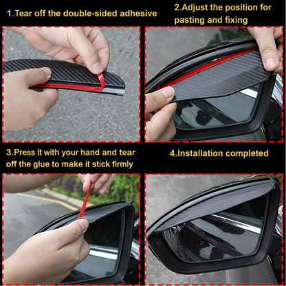 Car Rearview Mirror Rain Eyebrow Carbon Fiber