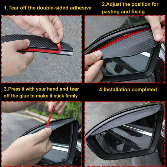Car Rearview Mirror Rain Eyebrow Carbon Fiber