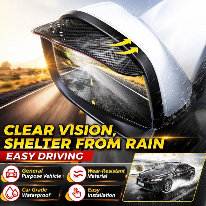 Car Rearview Mirror Rain Eyebrow Carbon Fiber