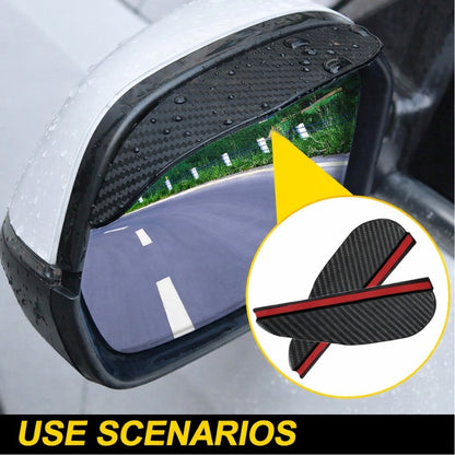Car Rearview Mirror Rain Eyebrow Carbon Fiber