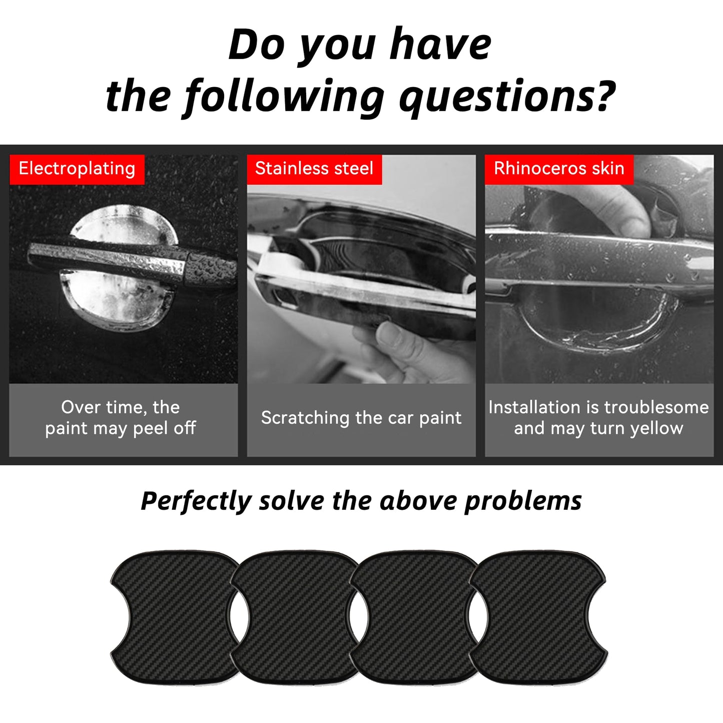 Car Door Sticker Carbon Fiber Scratches Resistant Cover Auto Handle